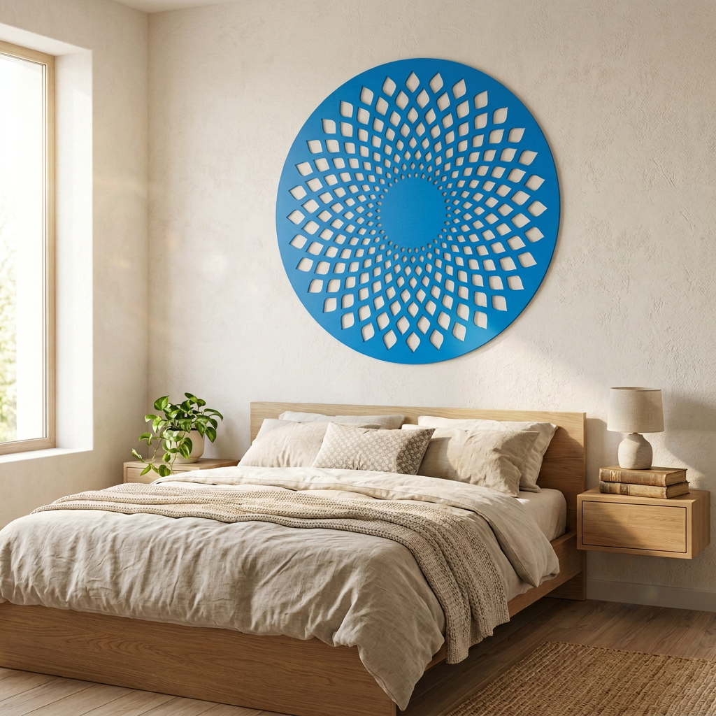 Dekoracja ścienna ażurowa Mandala – Niebieski
