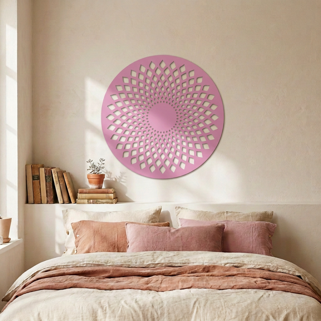 Dekoracja ścienna ażurowa Mandala – Różowy
