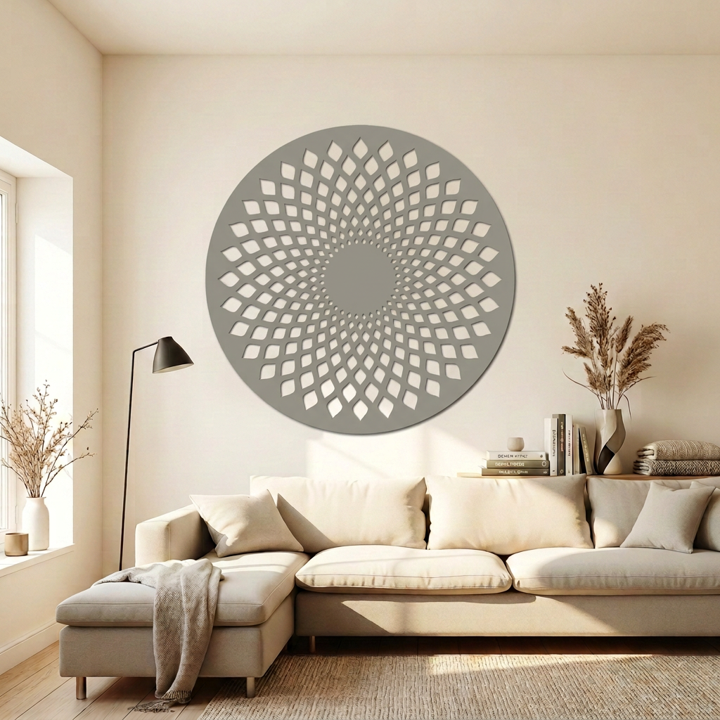 Dekoracja ścienna ażurowa Mandala – Szary