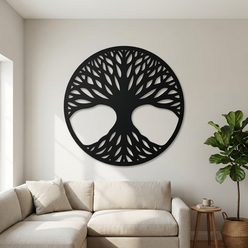 Dekoracja ścienna Drzewo Życia – Czarny, 60 cm