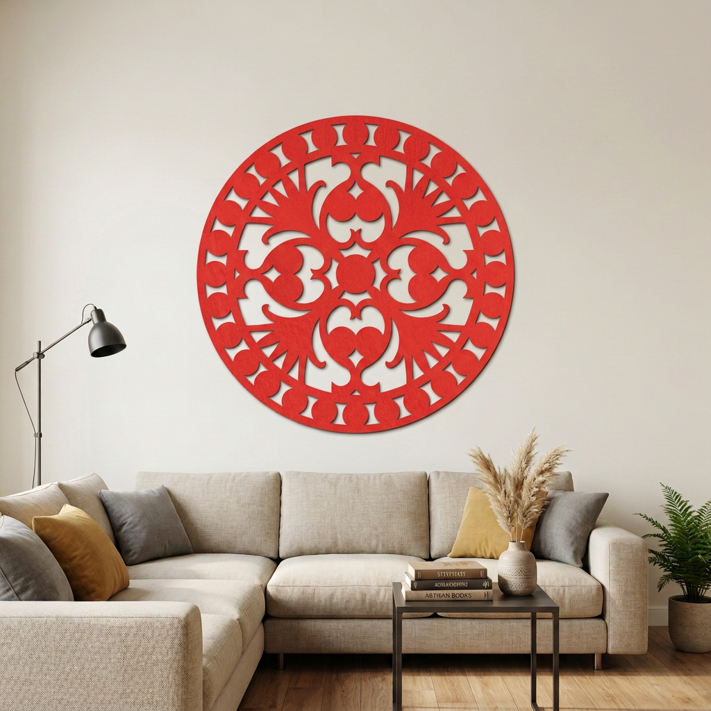 Dekoracja ścienna Mandala – Czerwony