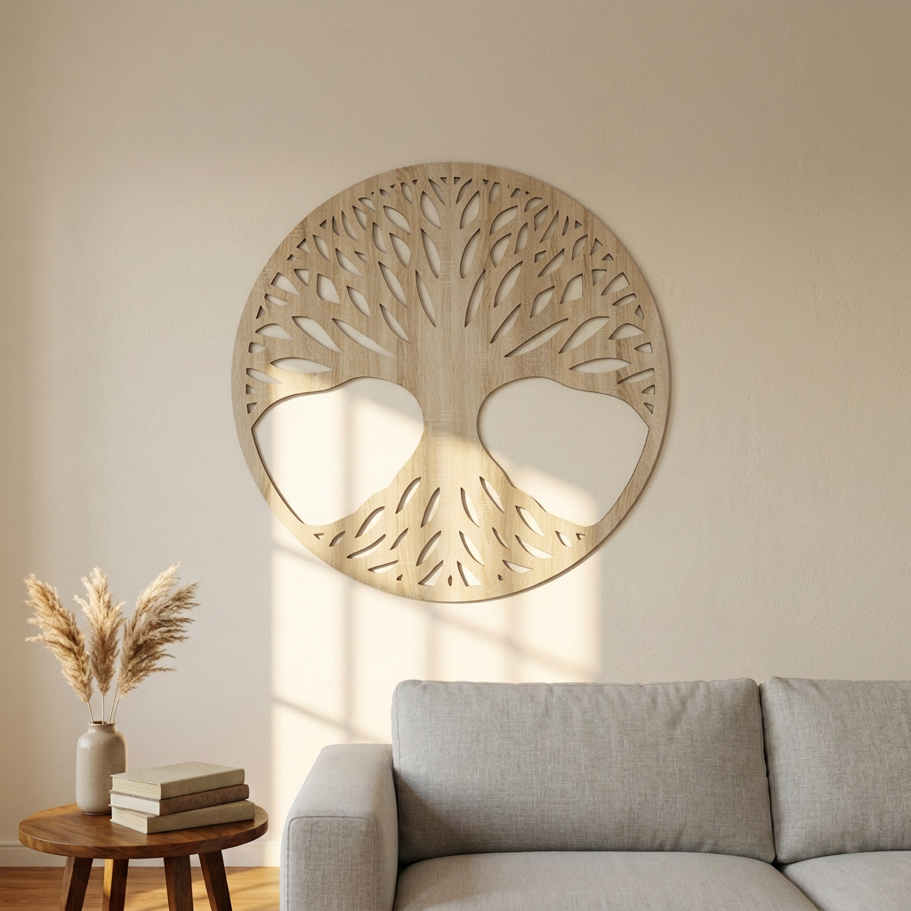 Dekoracja ścienna Drzewo Życia – Dąb sonoma, 60 cm