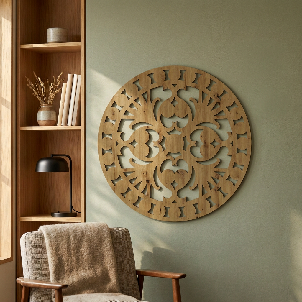 Dekoracja ścienna Mandala – Dąb Artisan