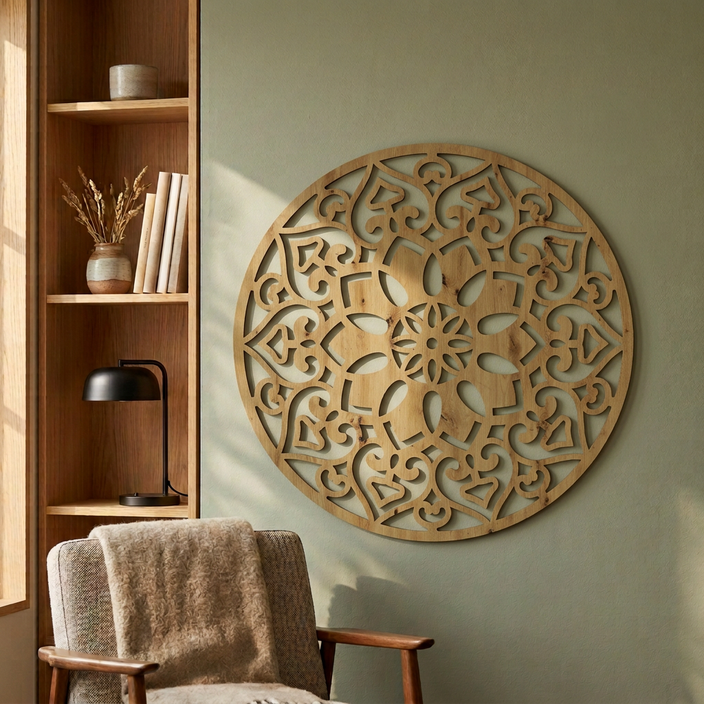 Dekoracja ścienna Mandala – Dąb Artisan