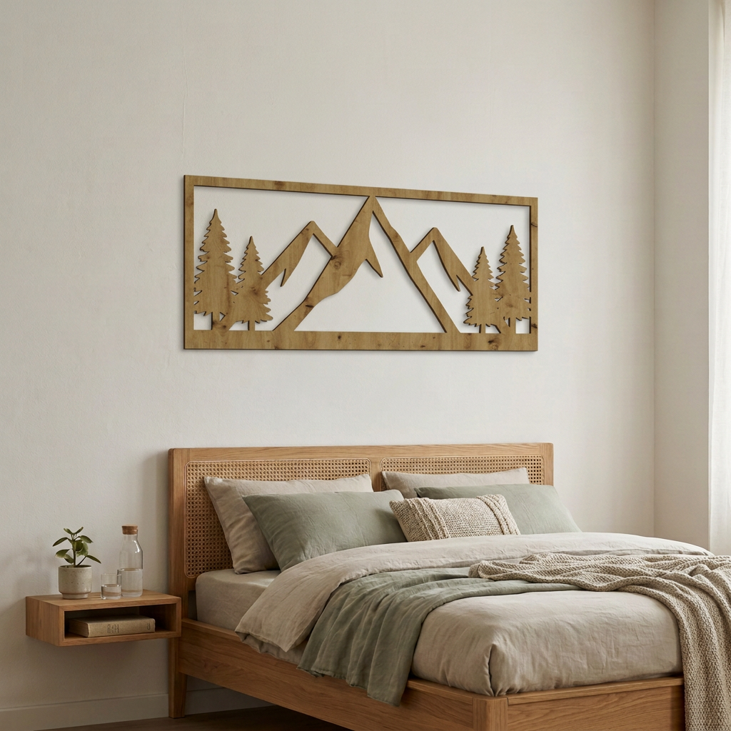 Dekoracja ścienna Górska panorama z jodłami – Dąb Artisan