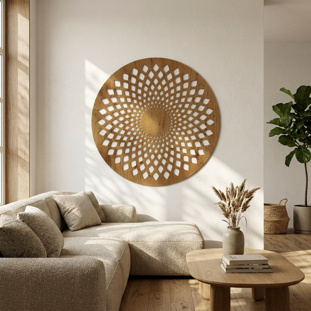 Dekoracja ścienna ażurowa Mandala – Dąb Lancelot