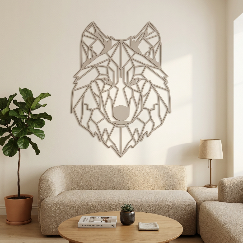 Dekoracja ścienna Wilk geometryczny – Kaszmir