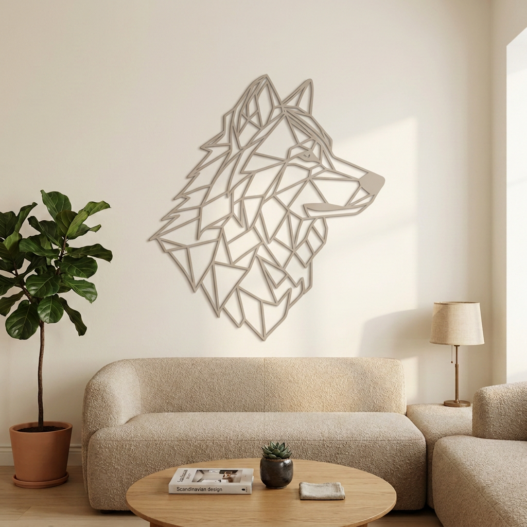 Dekoracja ścienna Wilk geometryczny – Kaszmir