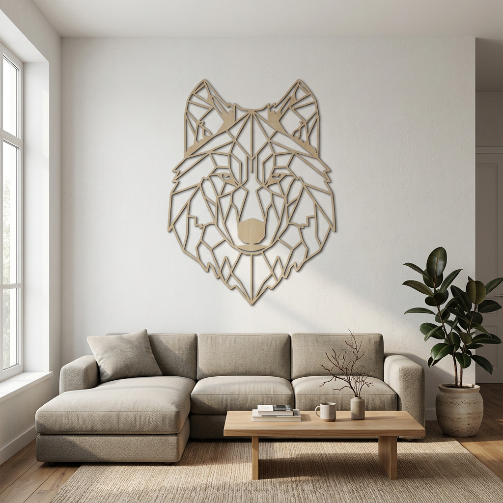 Dekoracja ścienna Wilk geometryczny – Klon