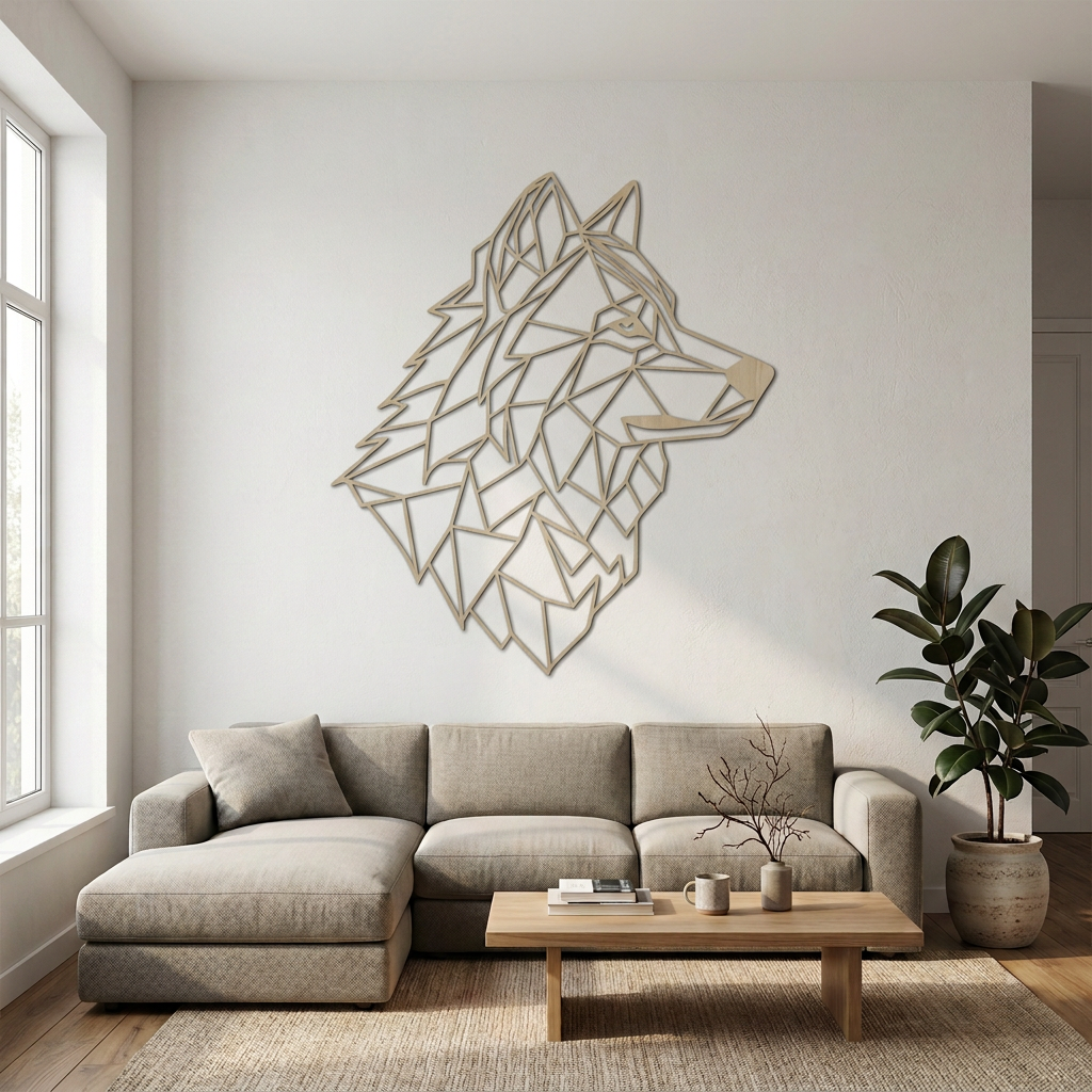 Dekoracja ścienna Wilk geometryczny – Klon