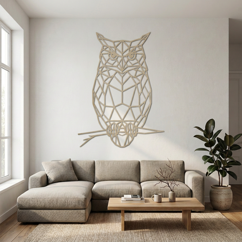 Dekoracja ścienna Sowa geometryczna – Klon
