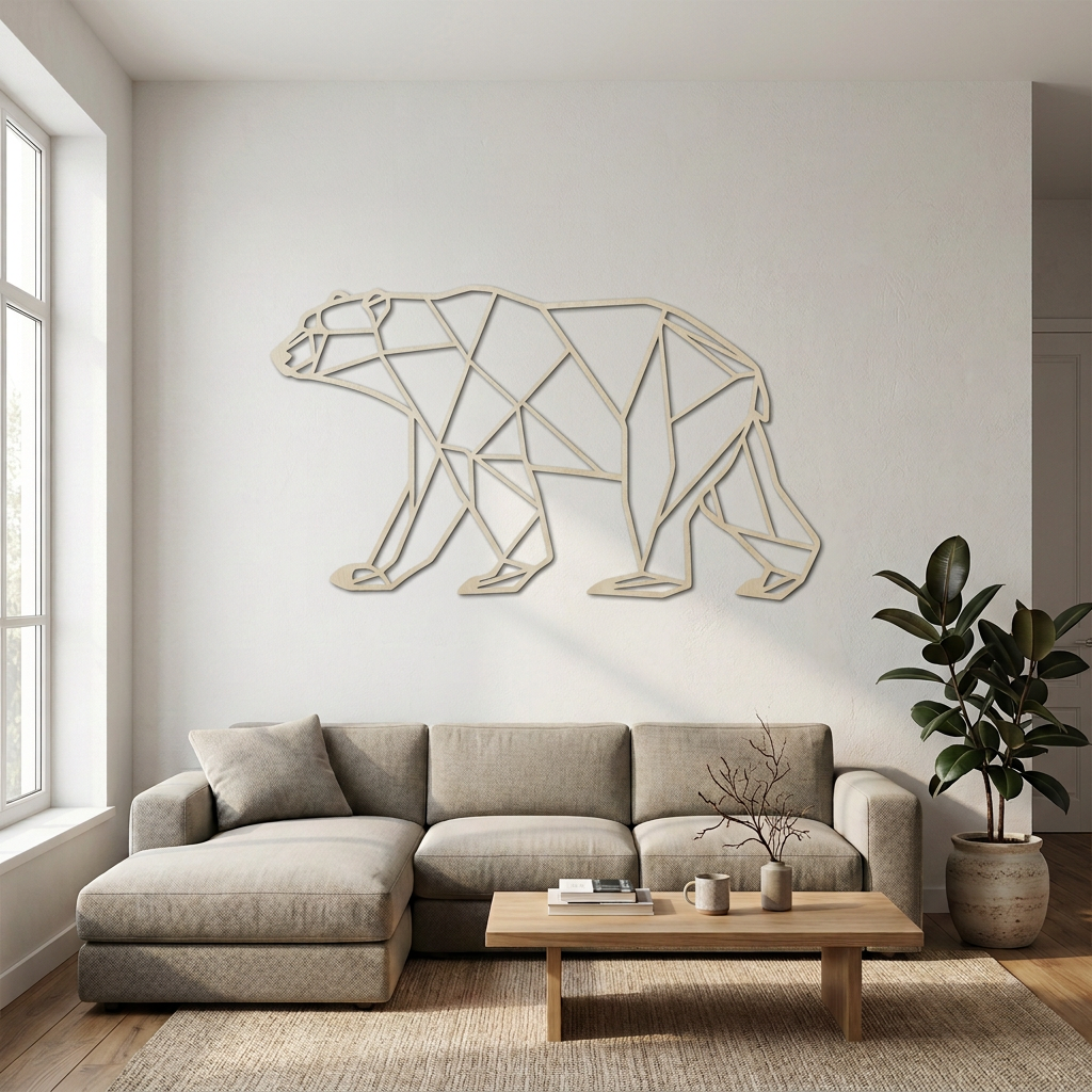 Dekoracja ścienna niedźwiedź geometryczny – Klon